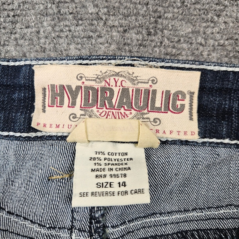 Hydraulic Gramercy Womens Size 14 Embroidered Bootcut Jeans Dark Wash Studded - Picture 3 of 11